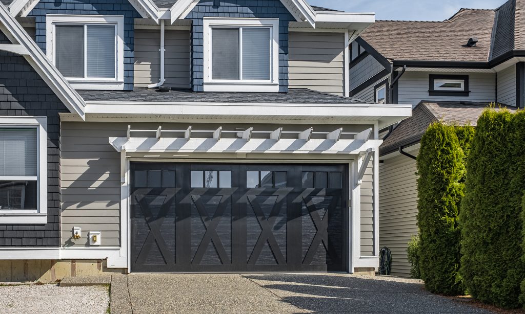 The exterior of a modern home.
