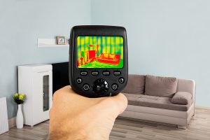 Thermal camera used to detect hot and cold spots in home.