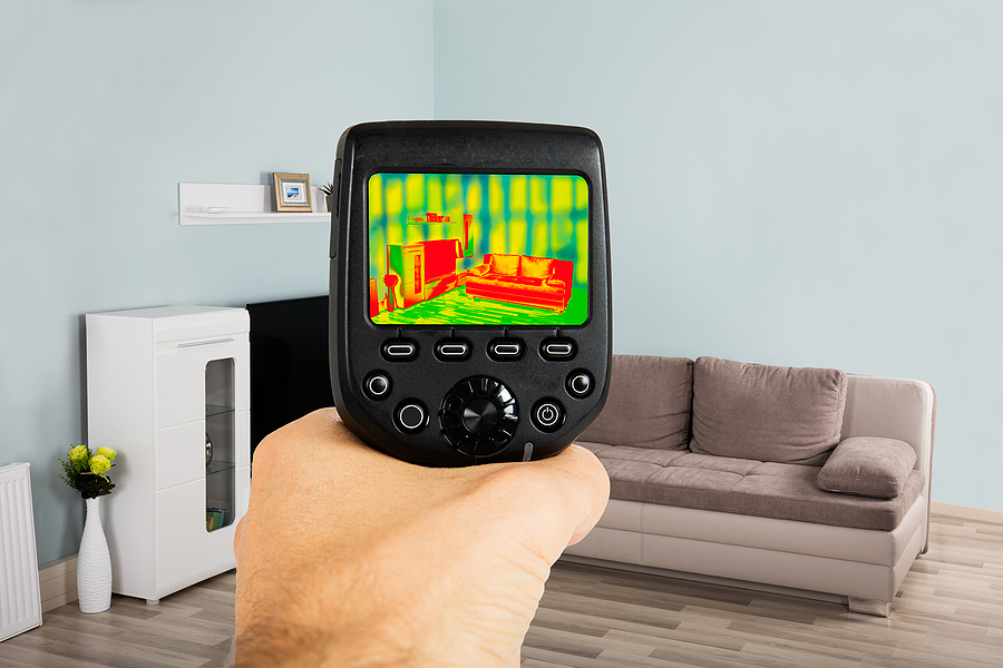 Thermal camera used to detect hot and cold spots in home.